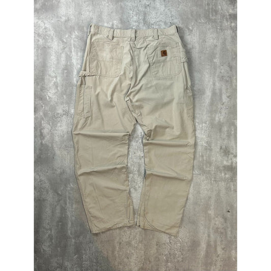 Vintage Carhartt Canvas Workwear Carpenter Pants Size 39 Beige