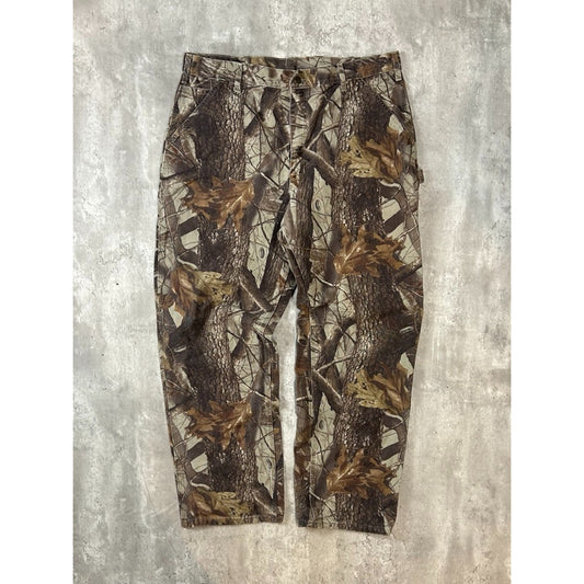 Vintage Carhartt Realtree Hardwoods Camo Workwear Carpenter Pants Size 39