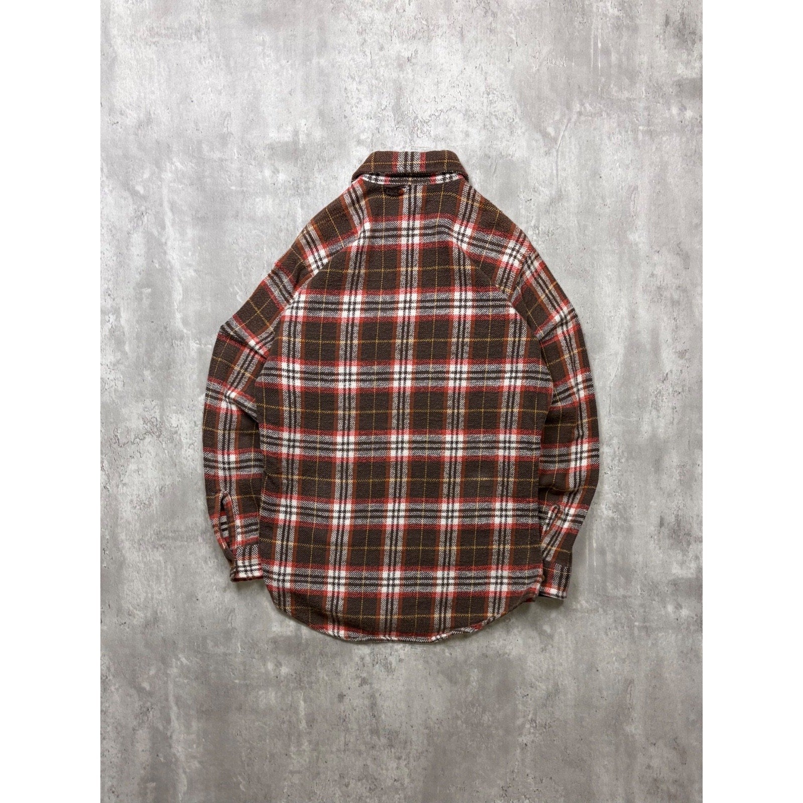 Vintage 1980s Big Mac JCPenney Brown Long Sleeve Button Up Shirt Size MT