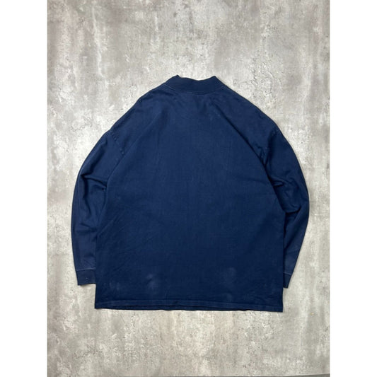 Vintage 2000s Nike Embroidered Swoosh Mock Neck Long Sleeve T-Shirt Size XXL
