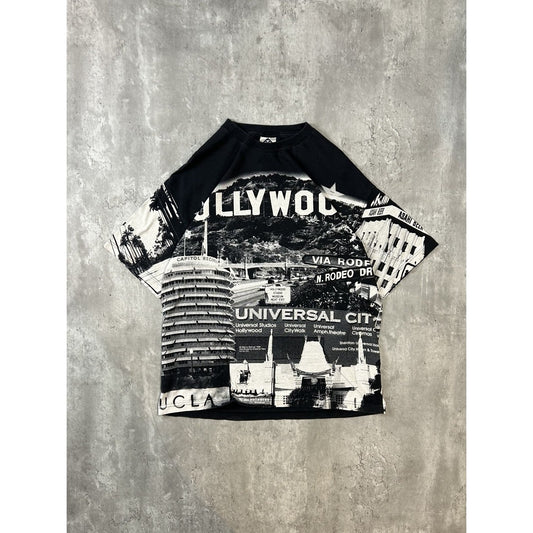 Vintage 1996 Hollywood All Over Print Graphic Destination T-Shirt Size XL