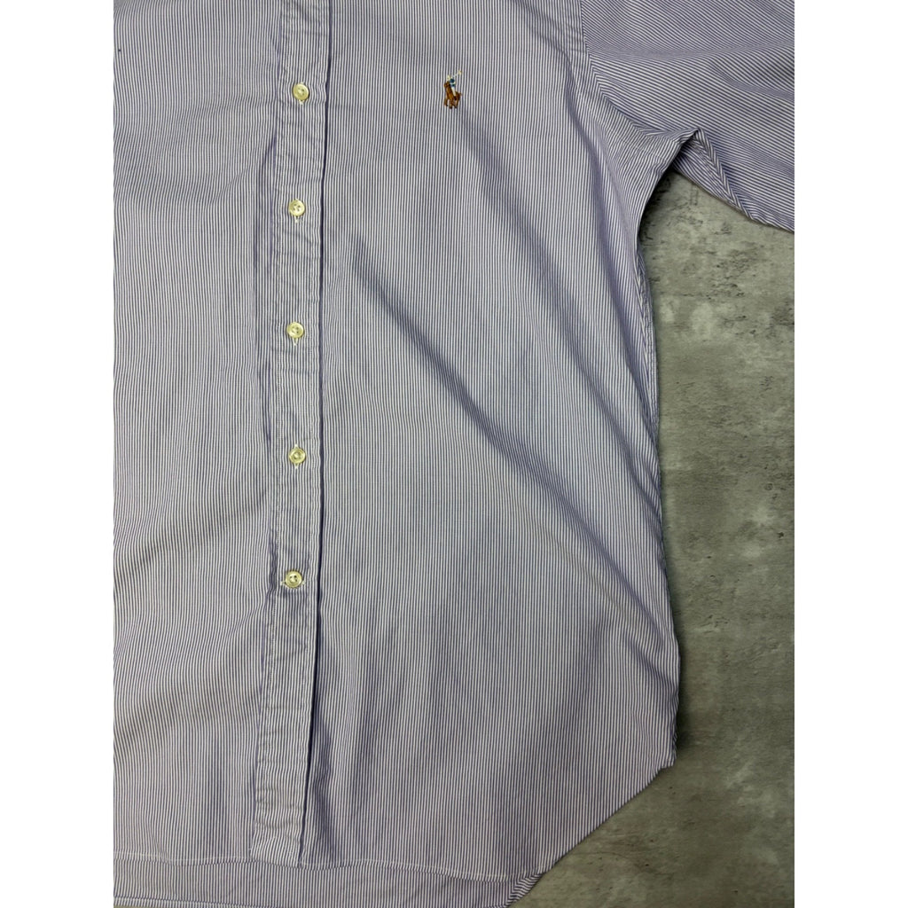 Vintage Polo Ralph Lauren Embroidered Pony Striped Button Up Shirt Size Large