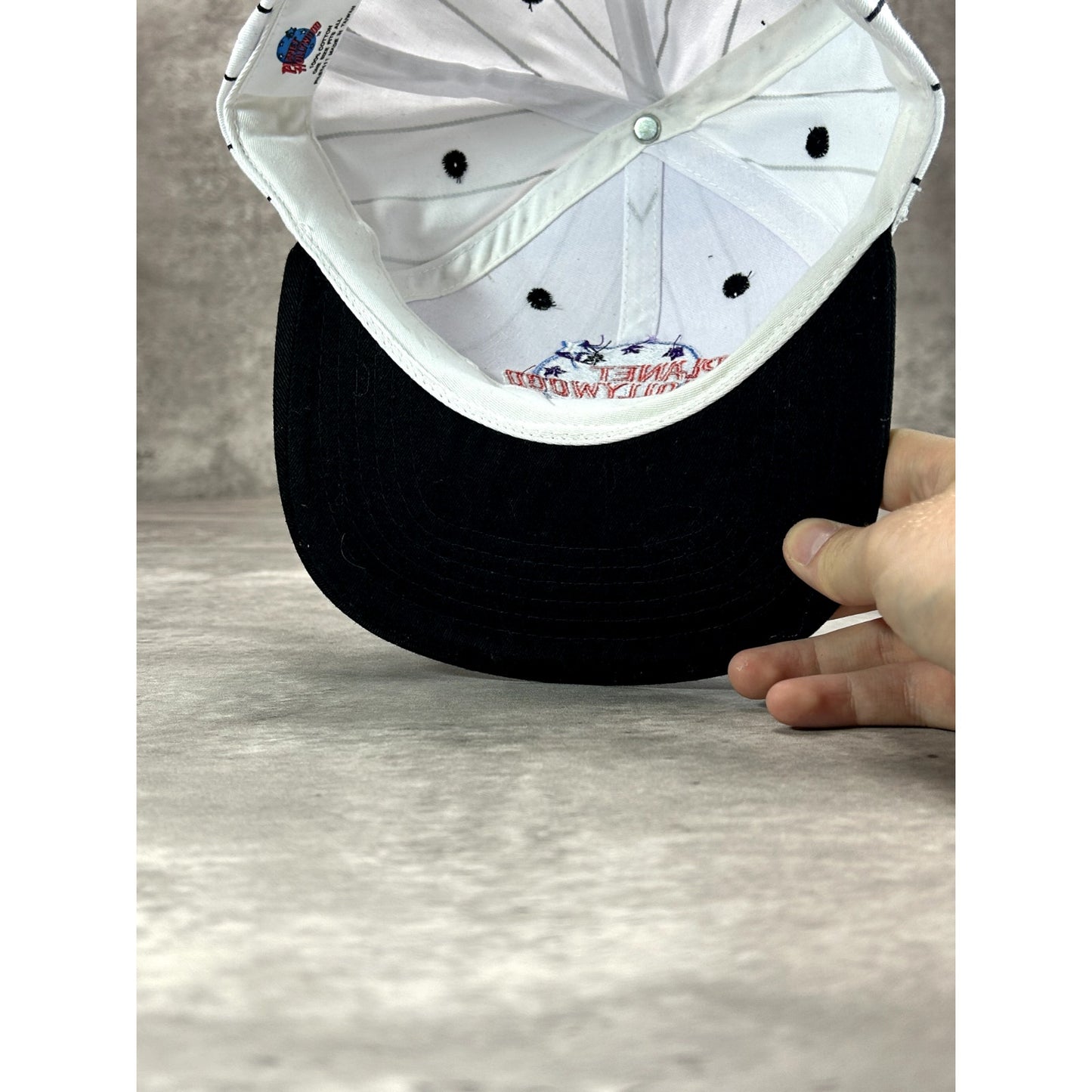 Vintage 90s Planet Hollywood Sydney Pinstripe Destination Snapback Hat OSFA