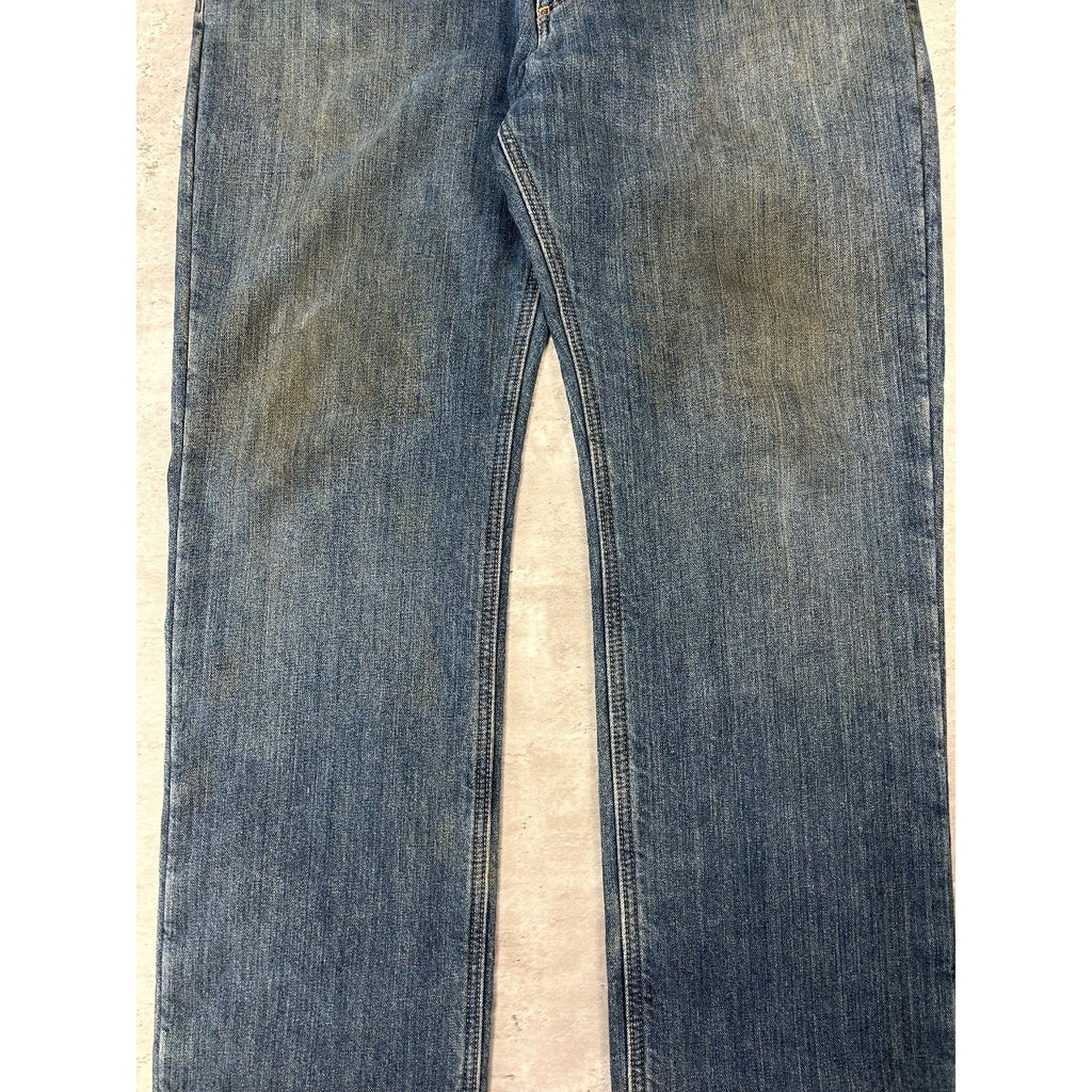 Carhartt Relaxed Fit Fleece Lined Dark Wash Workwear Denim Pants Size 37 Blue