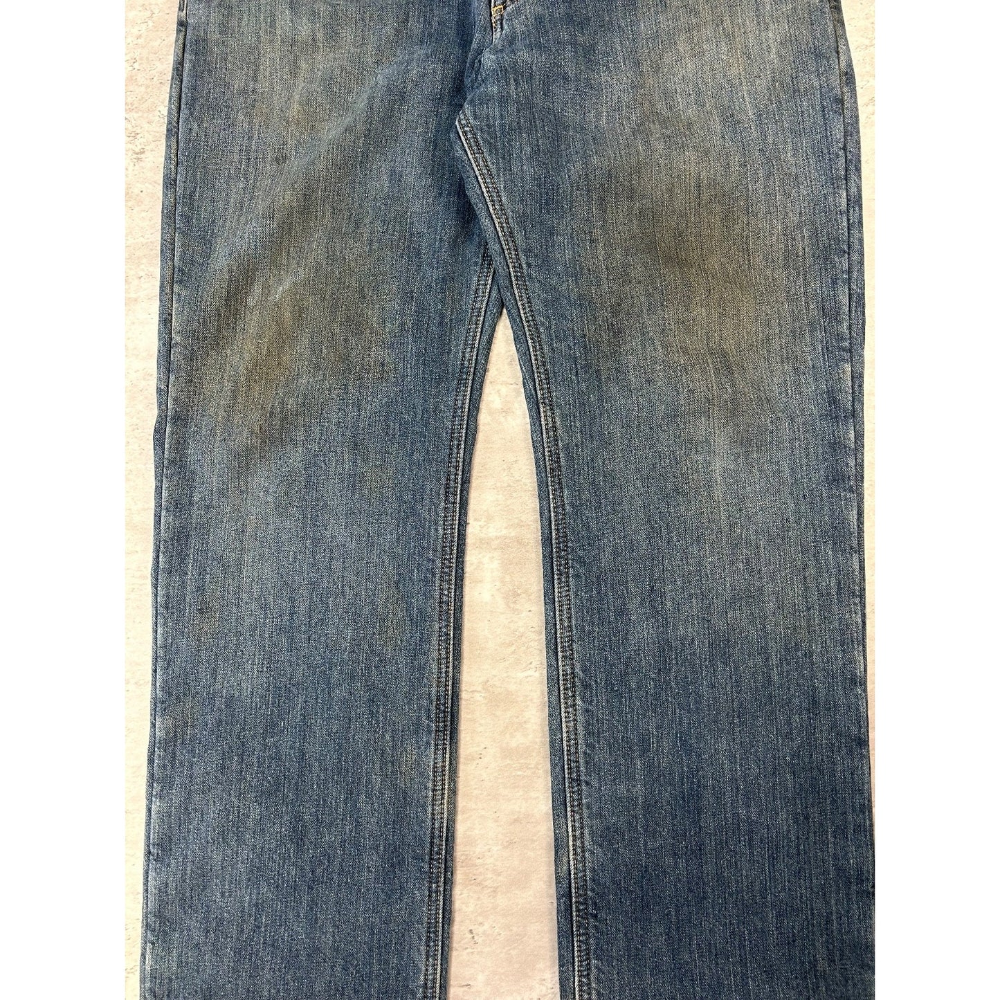 Carhartt Relaxed Fit Fleece Lined Dark Wash Workwear Denim Pants Size 37 Blue