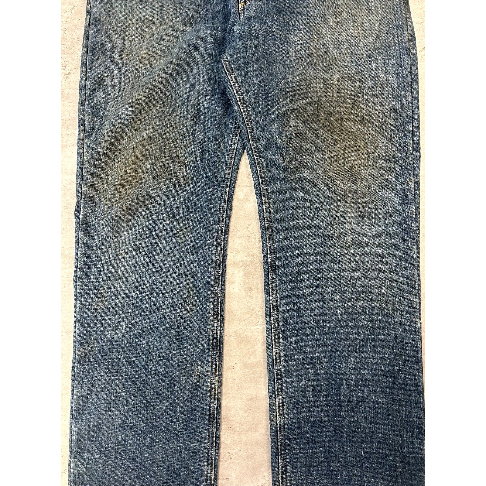 Carhartt Relaxed Fit Fleece Lined Dark Wash Workwear Denim Pants Size 37 Blue