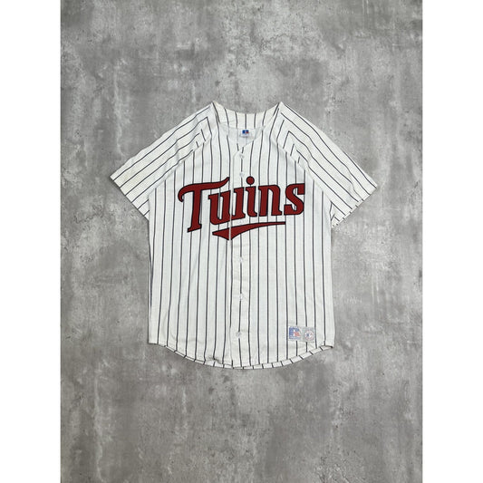 Vintage 90s Minnesota Twins MLB Pinstripe Baseball Jersey Size Medium