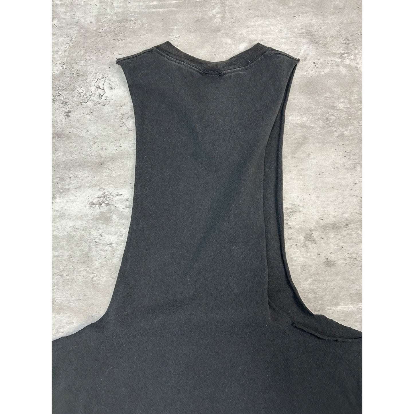 Vintage 90s Bettie Page Devil Girl Graphic Sleeveless Cut Off T-Shirt Sz Medium