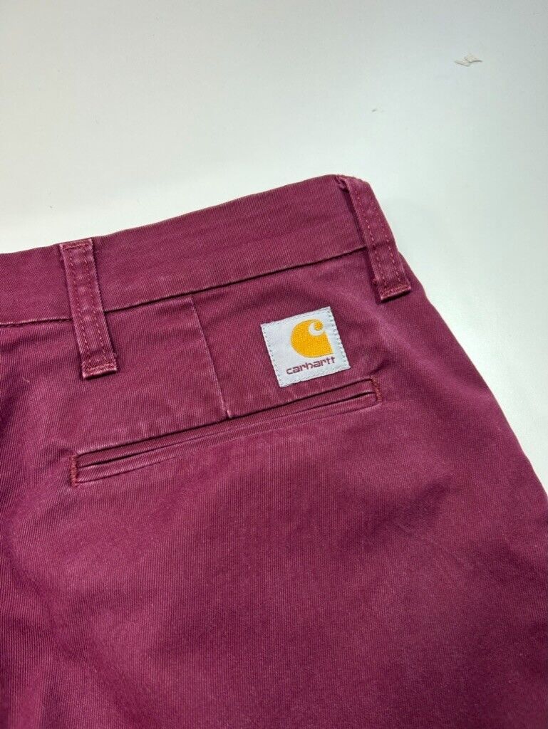 Carhartt WIP Chino Style Straight Leg Workwear Pants Size 32 Maroon