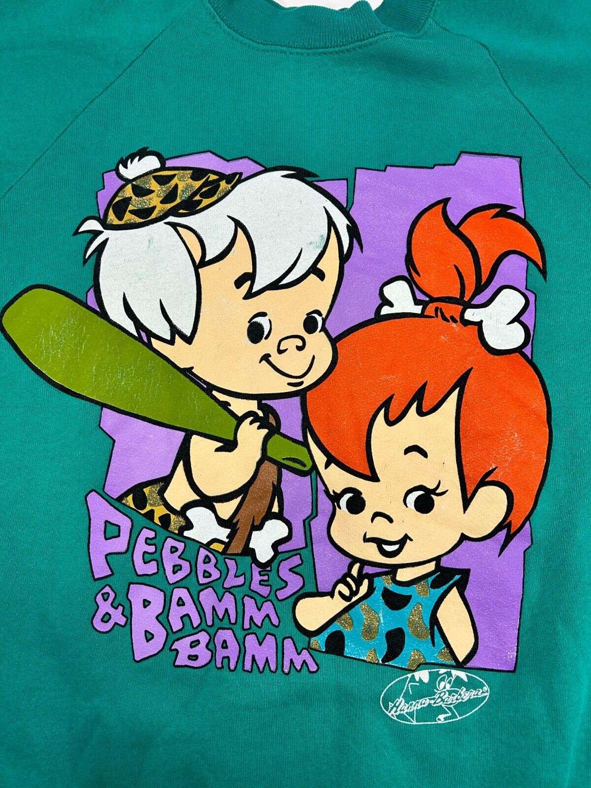 Vintage 90s The Flintstones Bam Bam & Pebbles Tv Show Promo Sweatshirt Sz Large