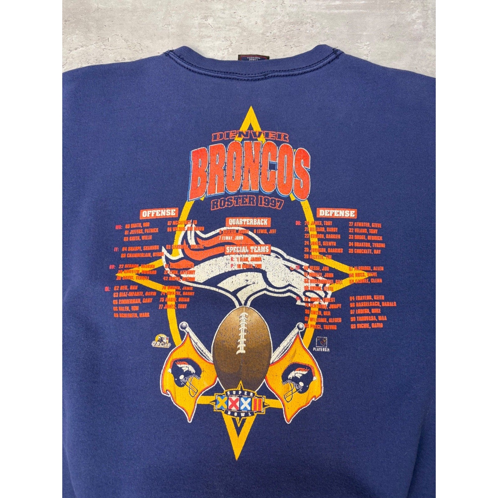 Vintage 1997 Denver Broncos NFL Super Bowl XXXII Sweatshirt Size Large