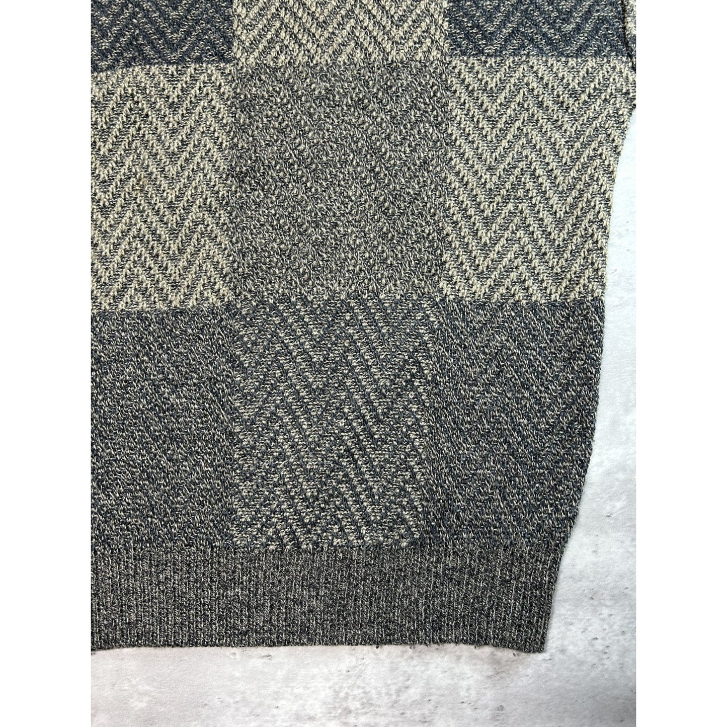 Vintage Towncraft Checkered Print Earth Tone Pullover Knit Sweater Size 2XL