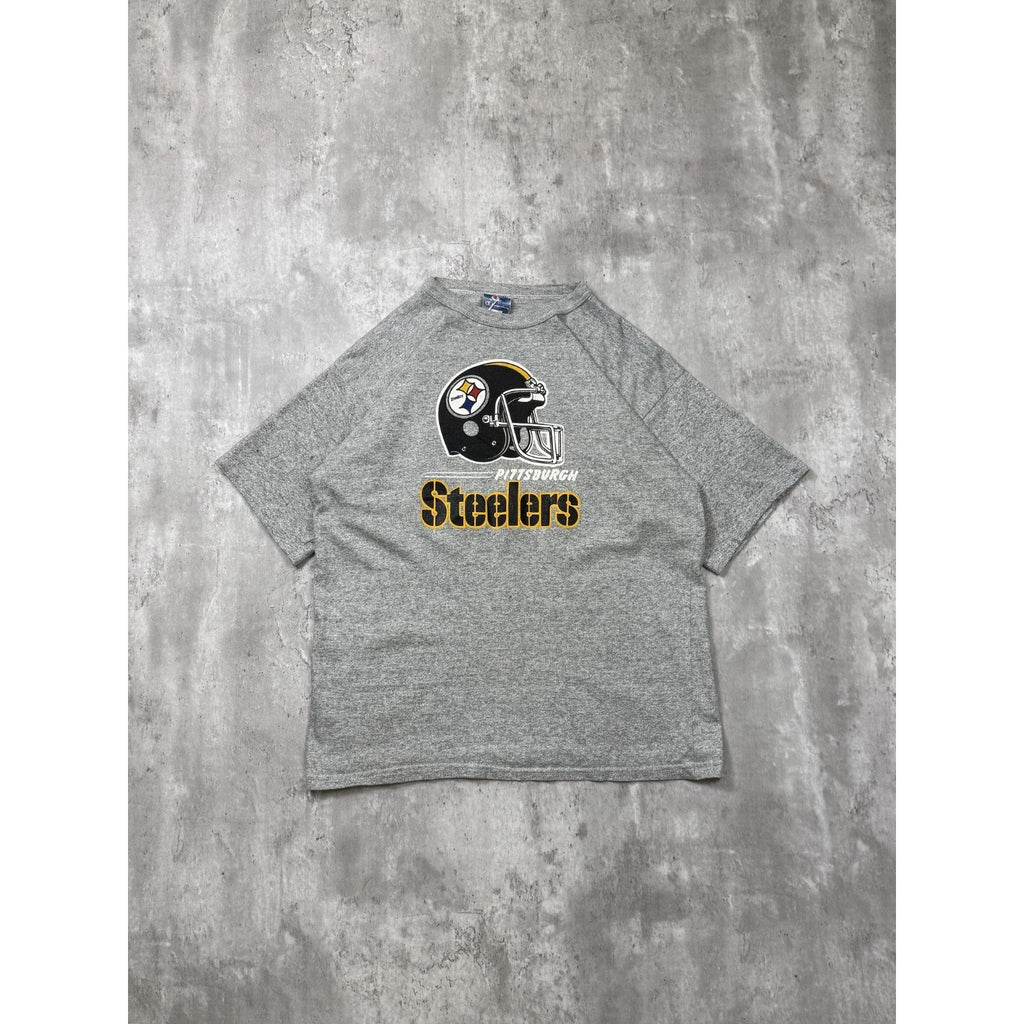 Vintage 80s Pittsburgh Steelers NFL Helmet Graphic Football T-Shirt Size Large