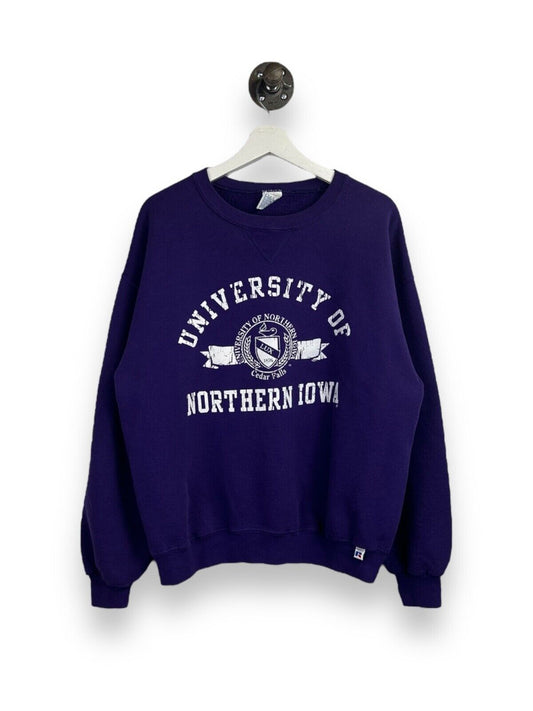 Vintage University Of Northern Iowa NCAA Crest Graphic Sweatshirt Size Large