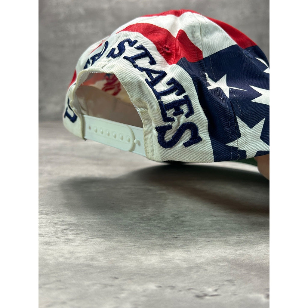 Vintage 1996 Atlanta Olympics American Flag All Over Print Snapback Hat OSFA