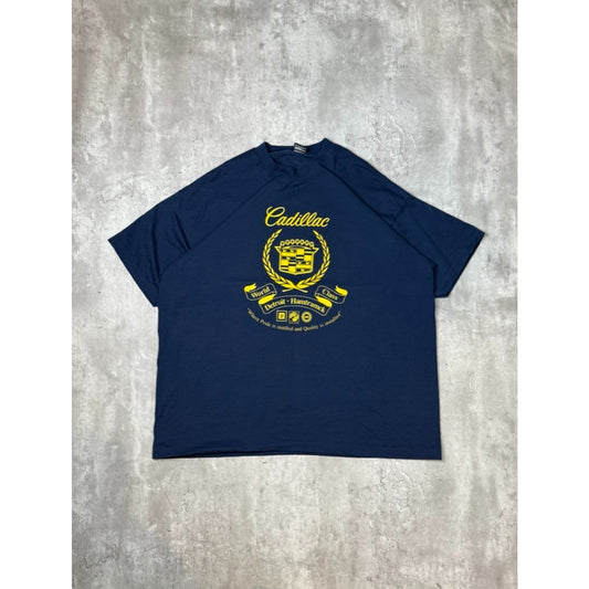 Vintage 90s Cadillac World Class Detroit Car Graphic Button Up Shirt Size 2XL