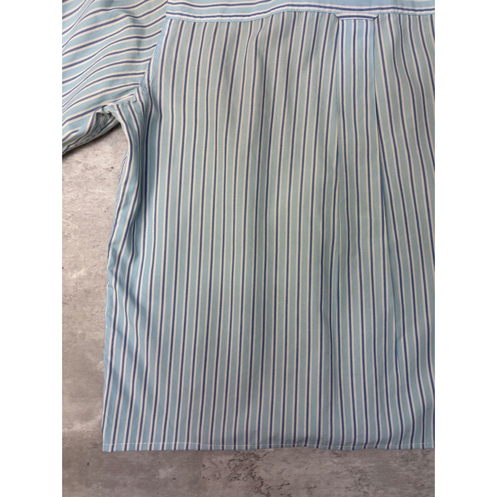 Vintage Chaps Single Pocket Striped Cropped Button Up Shirt Size Medium