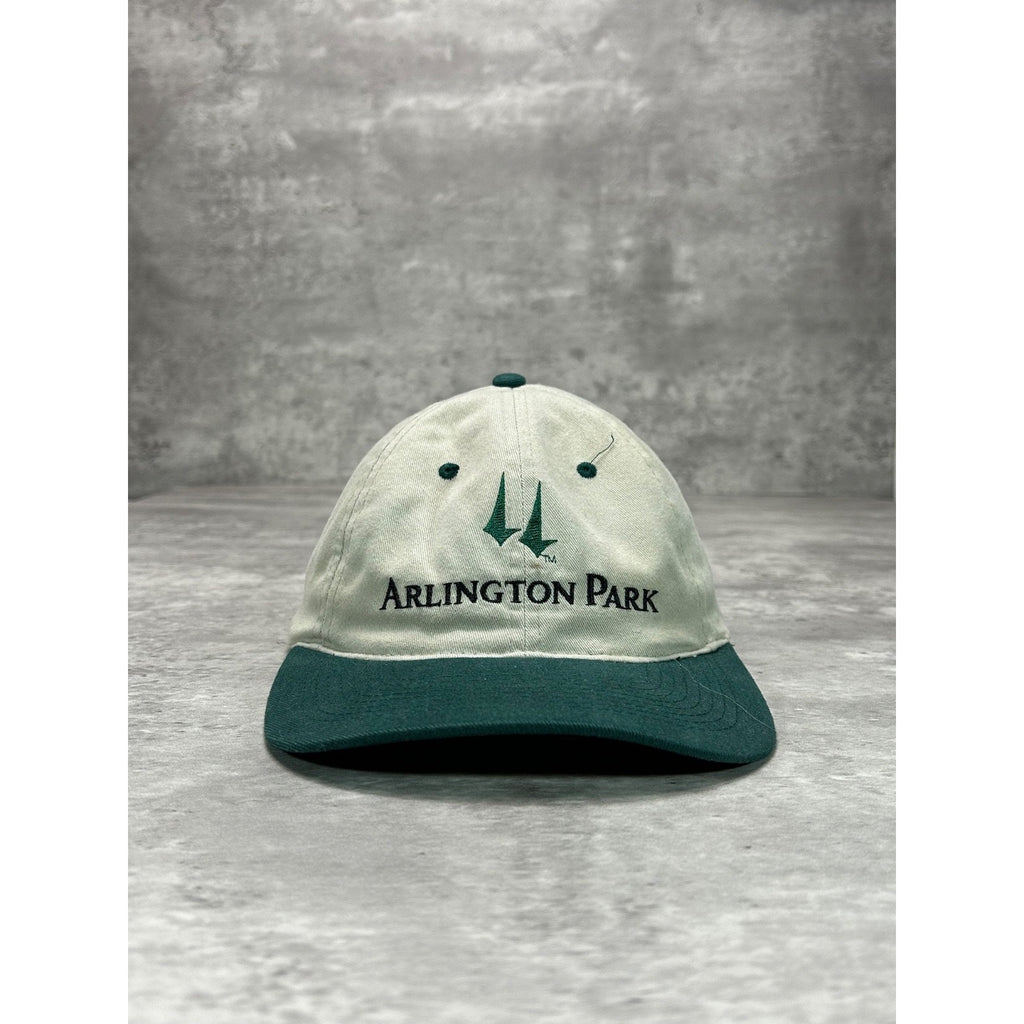 Vintage 90s Arlington Park Embroidered Spellout Two Tone Snapback Hat OSFA