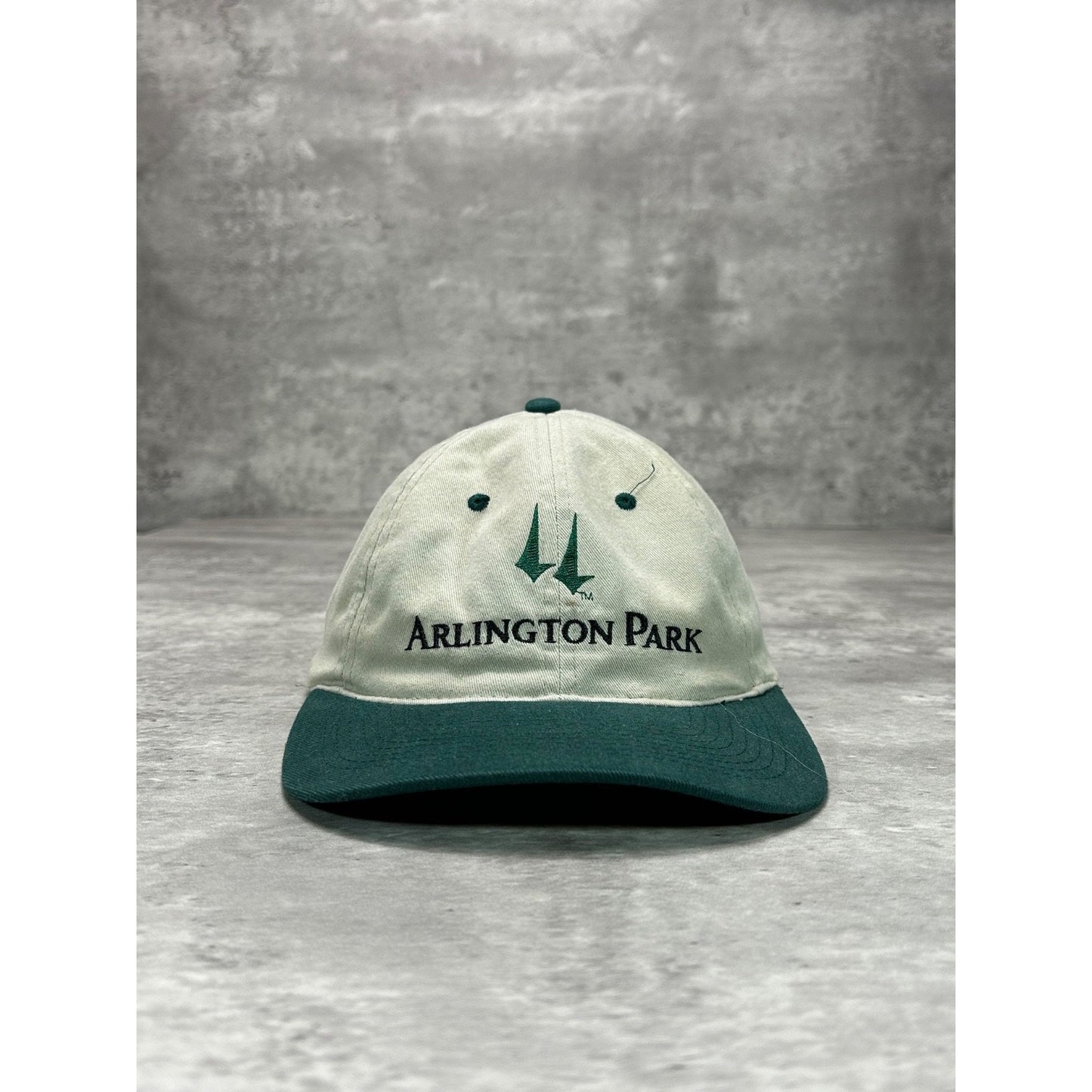 Vintage 90s Arlington Park Embroidered Spellout Two Tone Snapback Hat OSFA