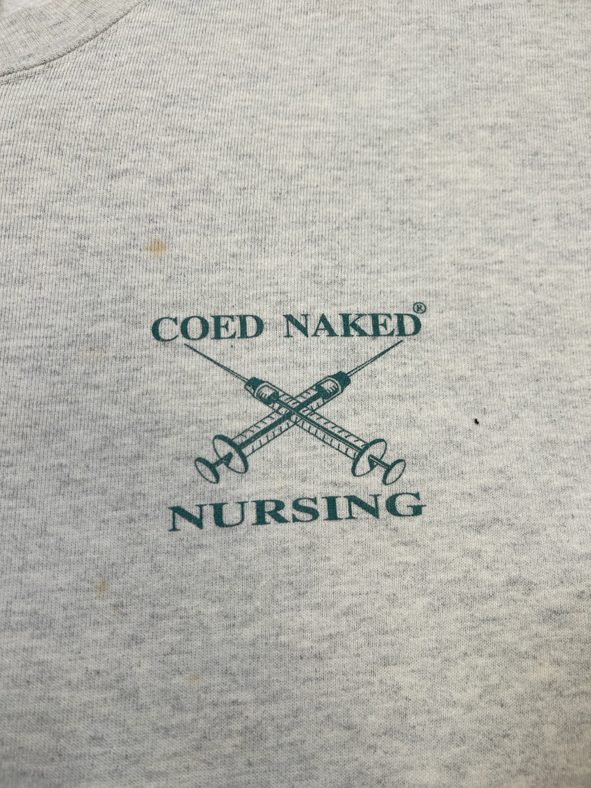 Vintage 90s COED Naked Nursing Graphic Sweatshirt Size XL