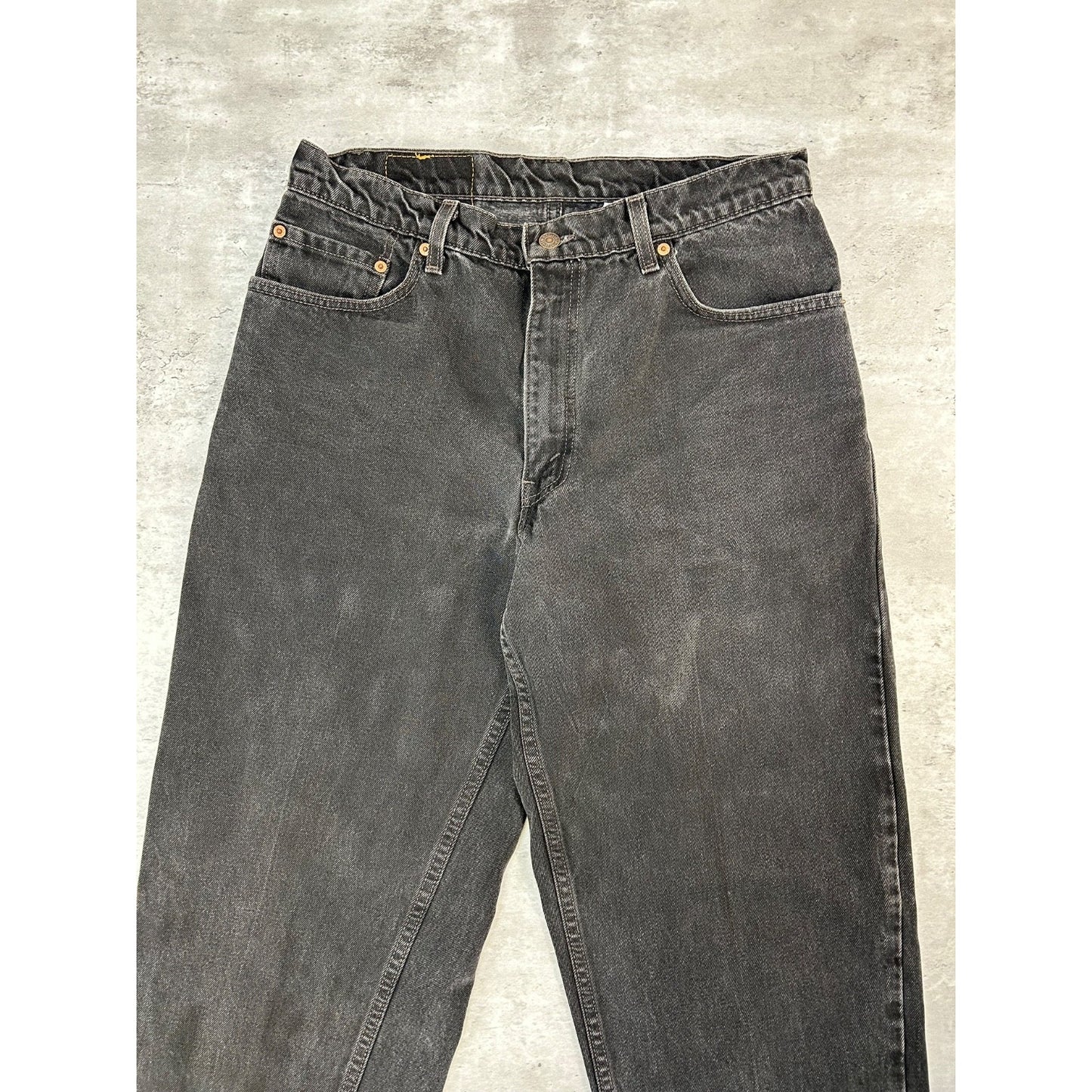 Vintage 90s Levis 560 Loose Fit Tapered Leg Black Denim Pants Size 33