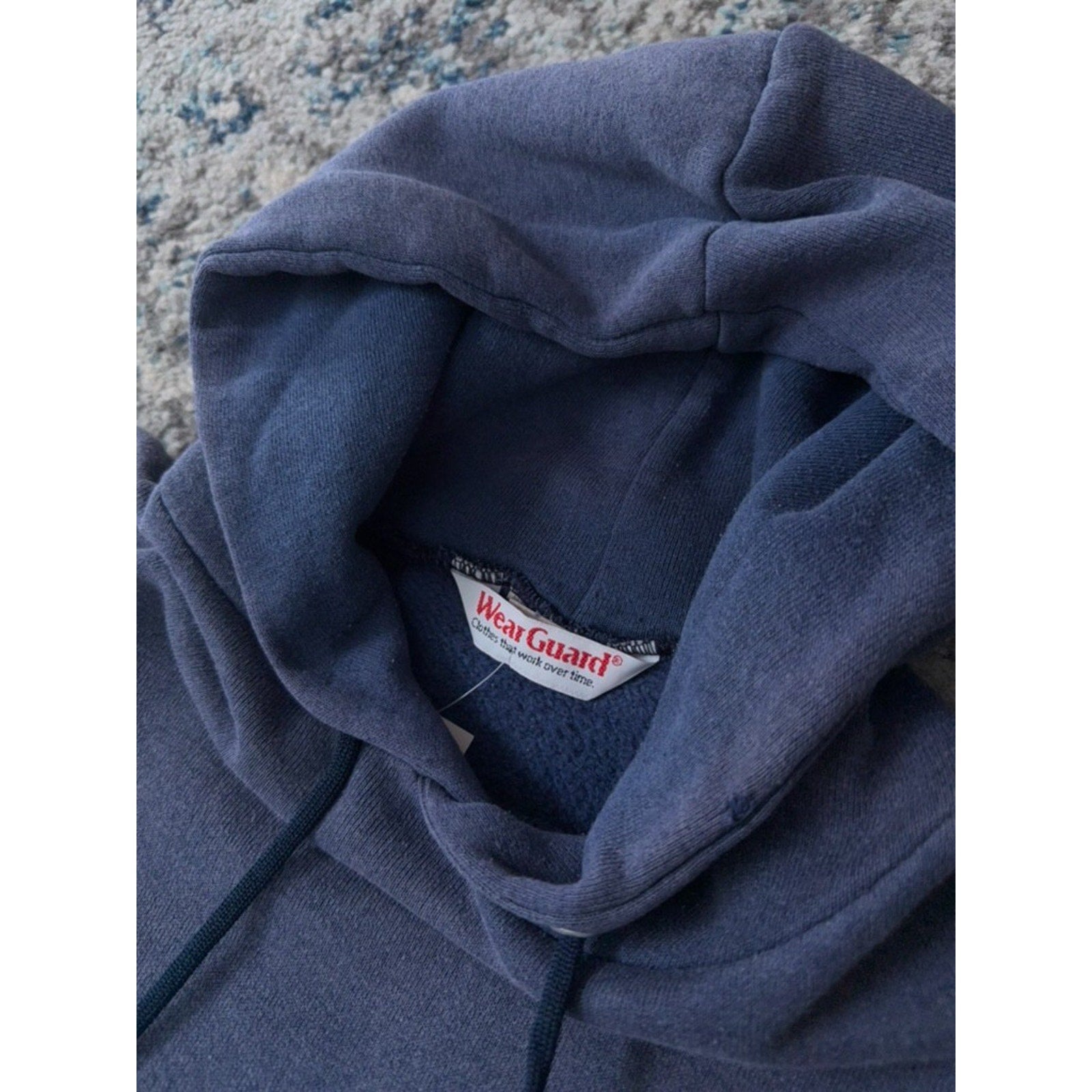 Vintage 90s Wear Guard Blank Hooded Pullover Sweatshirt Size Small