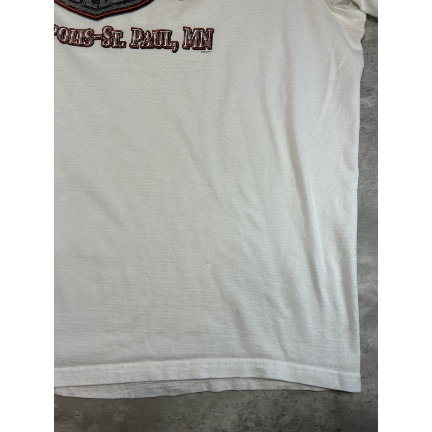 Harley Davidson Motorcycles Graphic Spellout Logo T-Shirt Size 2XL White