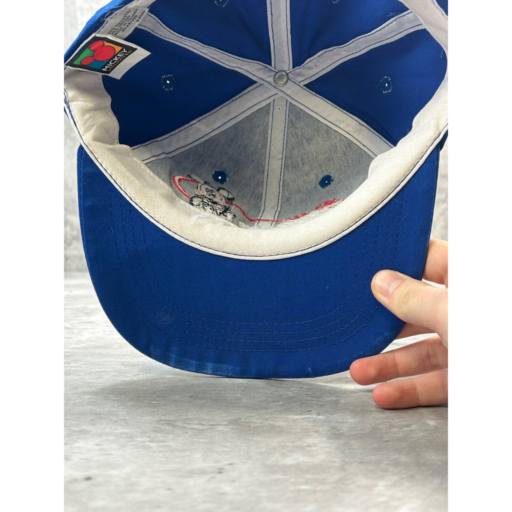 Vintage 90s Disney Mickey Sport Embroidered Elastic Strap Hat OSFA