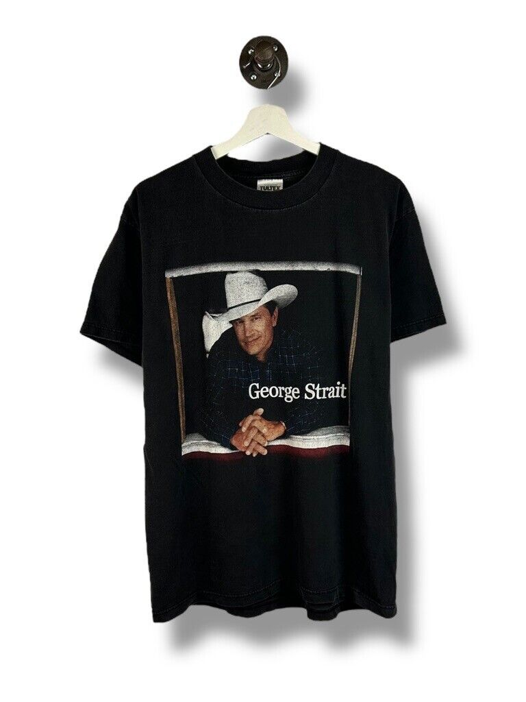 George Strait Country Music Festival Portrait Graphic T-Shirt Size Large Black