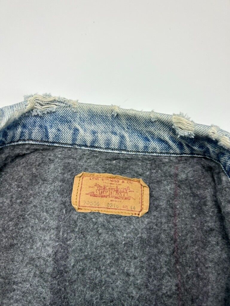 Vintage 90s Levis Red Tab Blanket Lined Denim Trucker Jacket Size Large