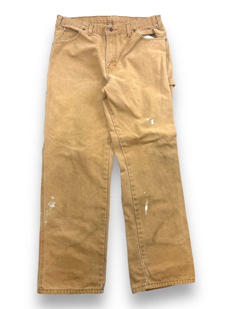 Vintage Dickies Canvas Work Wear Carpenter Pants Size 35W Beige