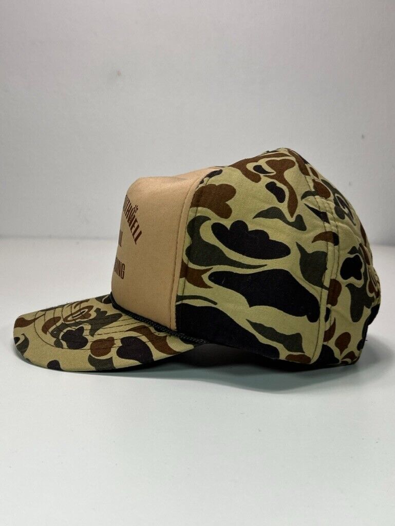 Vintage 80s William Southwell Gas & Oil Duck Camo Snapback Hat OSFA