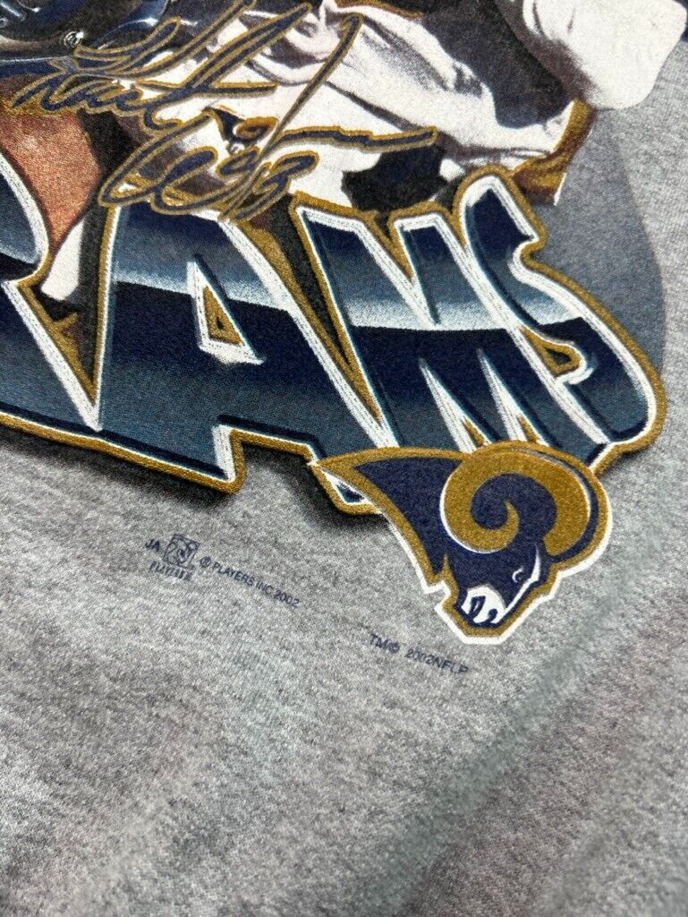 Vtg 2002 Kurt Warner #13 St. Louis Rams NFL Player Graphic Sweatshirt Size XL