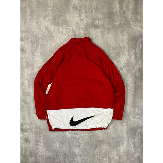 Vintage Nike Embroidered Logo Two Tone Windbreaker Jacket Size Large Red