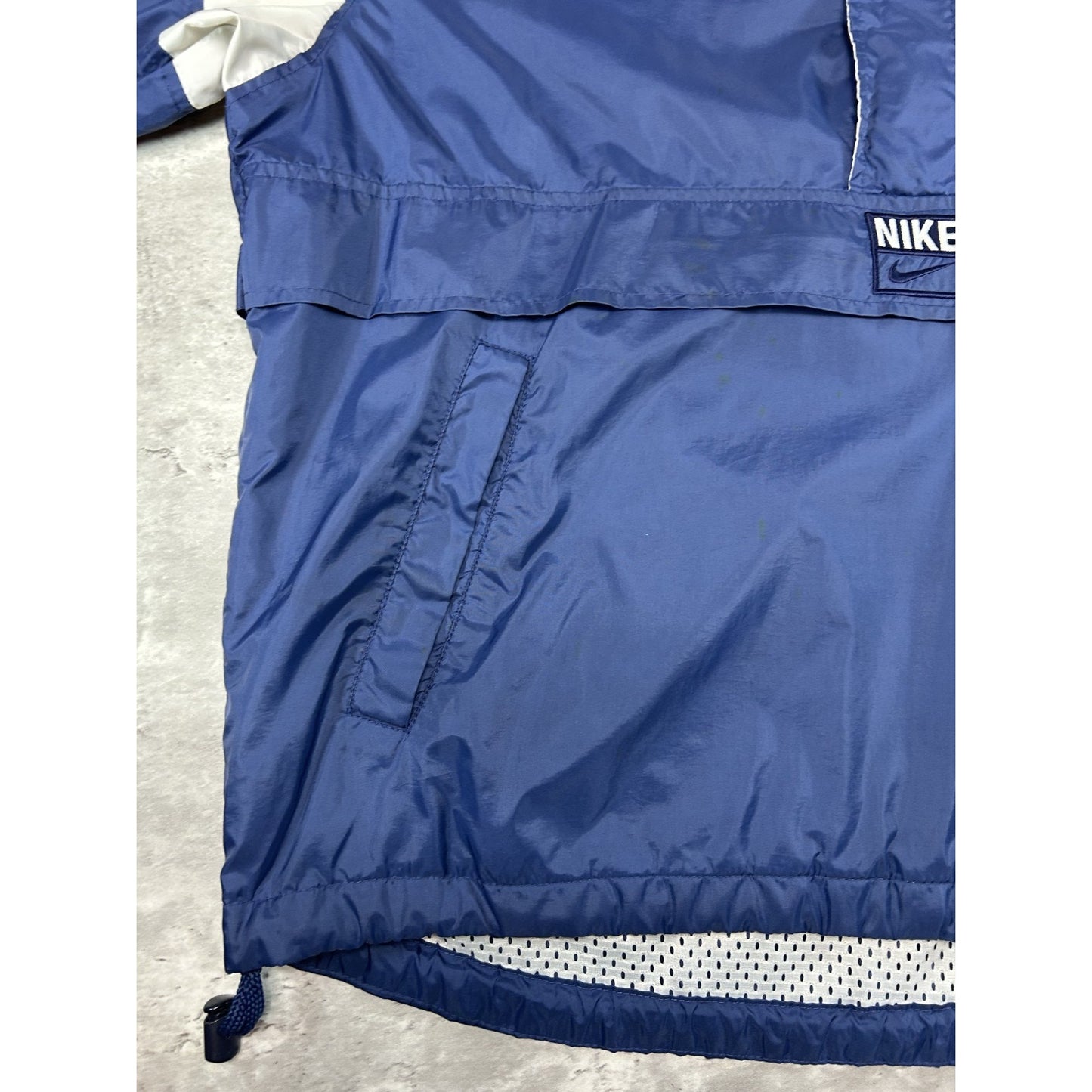 Vintage 90s Nike Embroidered Swoosh Spellout Nylon Windbreaker Jacket Sz Medium