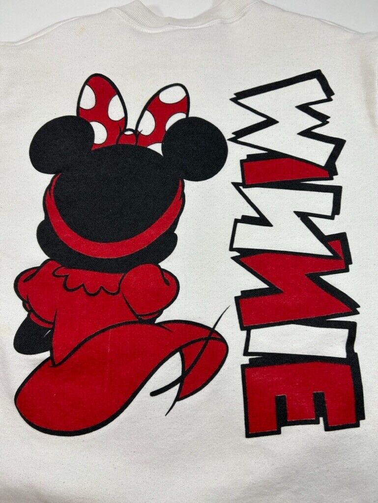 Vintage 90s Disney Minnie Mouse Front & Back Cartoon Graphic Sweatshirt Small