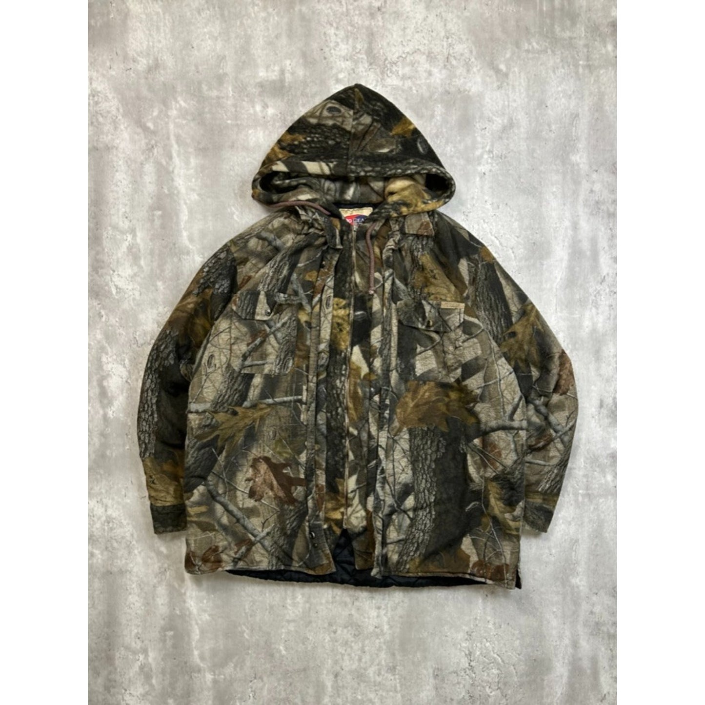 Vintage Pro Gear Realtree Hardwoods Full Zip Hooded Hunting Jacket Size 2XL