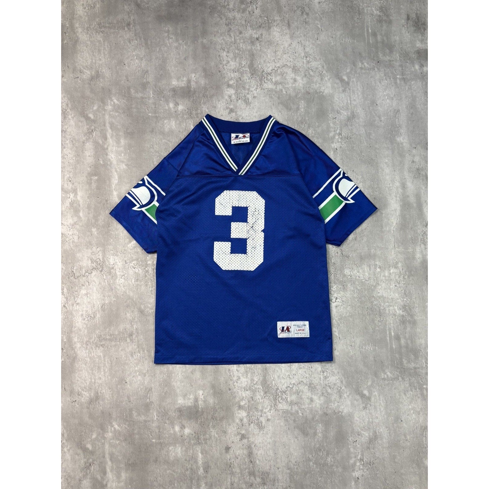 Vintage 90s Rick Mirer #3 Seattle Seahawks NFL Football Jersey Size YOUTH Large