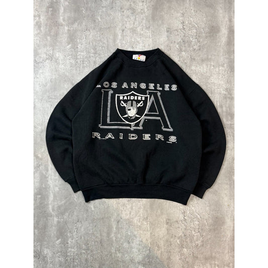 Vintage 90s Los Angeles Raiders NFL Graphic Spellout Football Sweatshirt Size XL