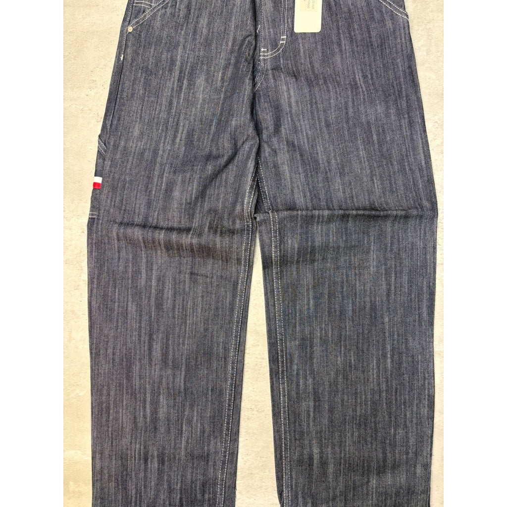 Vintage Y2K Womens Kani Embroidered Arc Spellout Dark Wash Denim Pants