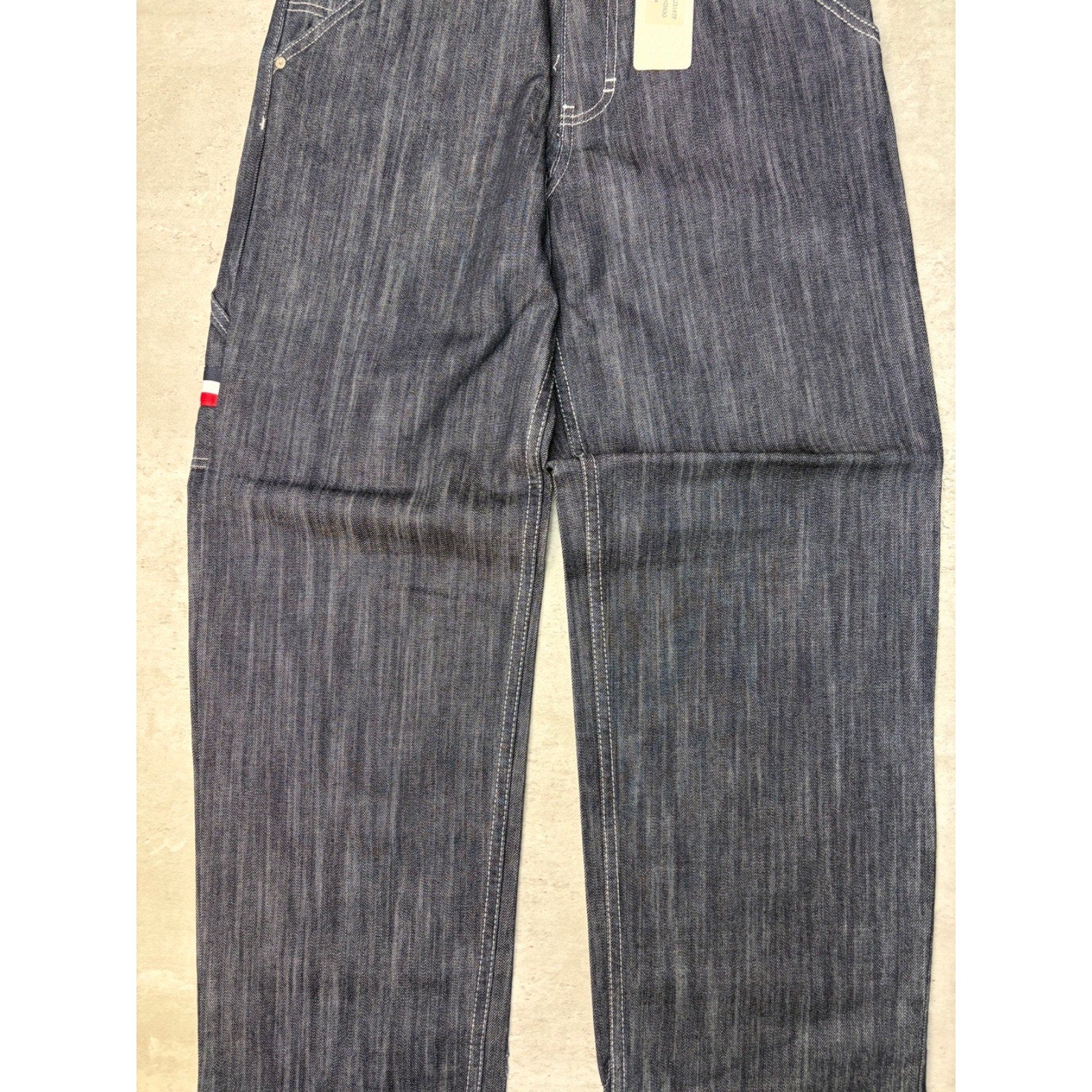 Vintage Y2K Womens Kani Embroidered Arc Spellout Dark Wash Denim Pants