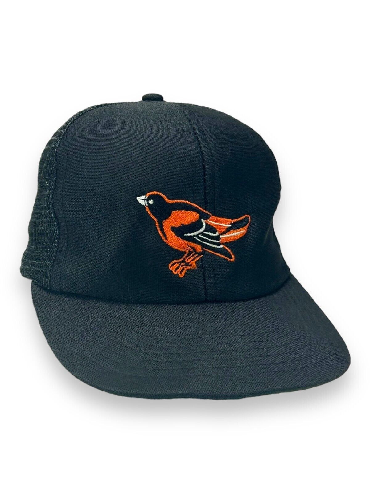 Vintage 80s Baltimore Orioles MLB Embroidered Logo Trucker Snapback Hat OSFA