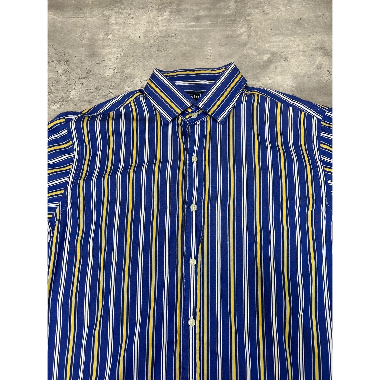 Vintage Polo Ralph Lauren Striped Long Sleeve Cropped Button Up Shirt Size Large