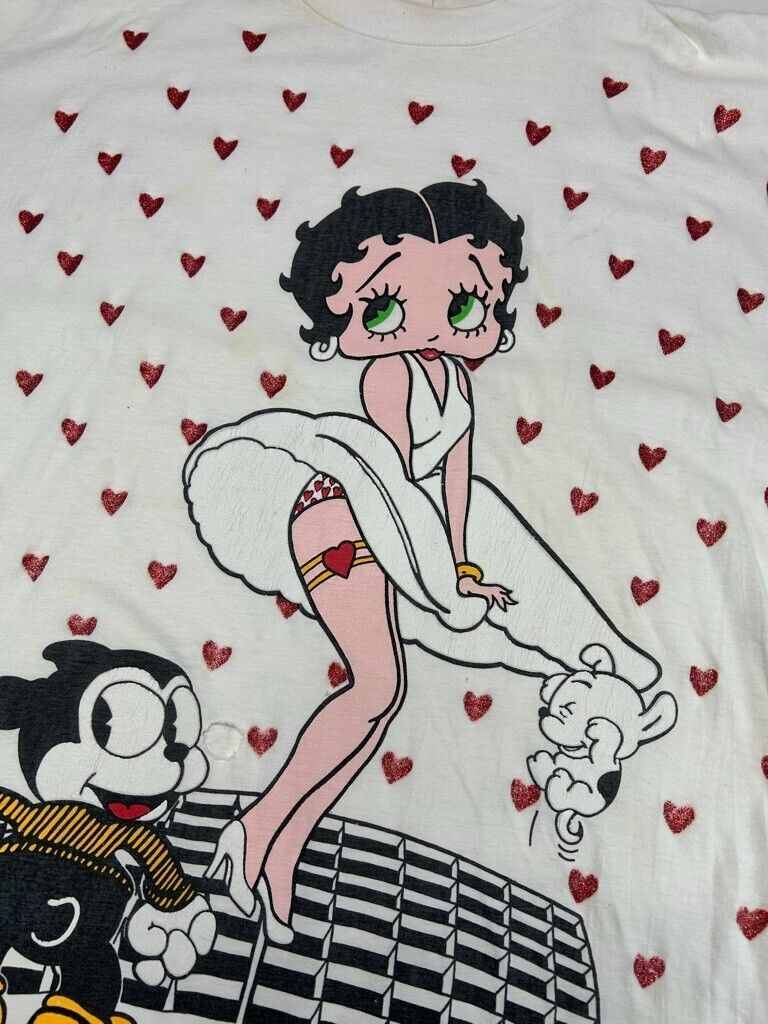 Vintage 1992 Betty Boop Big Graphic Cartoon Parody T-Shirt Size 2XL White