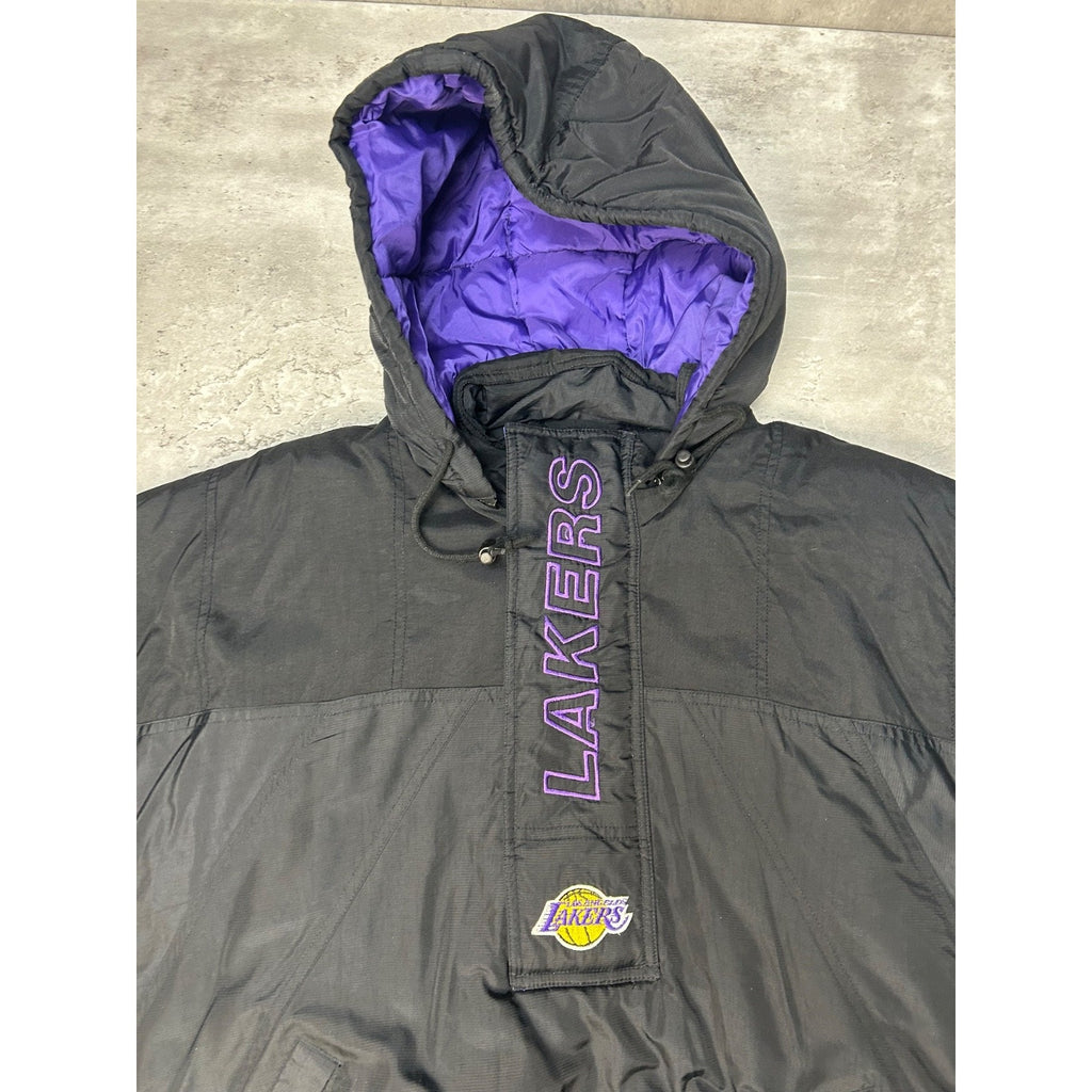 Vintage 90s Los Angeles Lakers NBA Starter 1/2 Zip Insulated Jacket Size Small