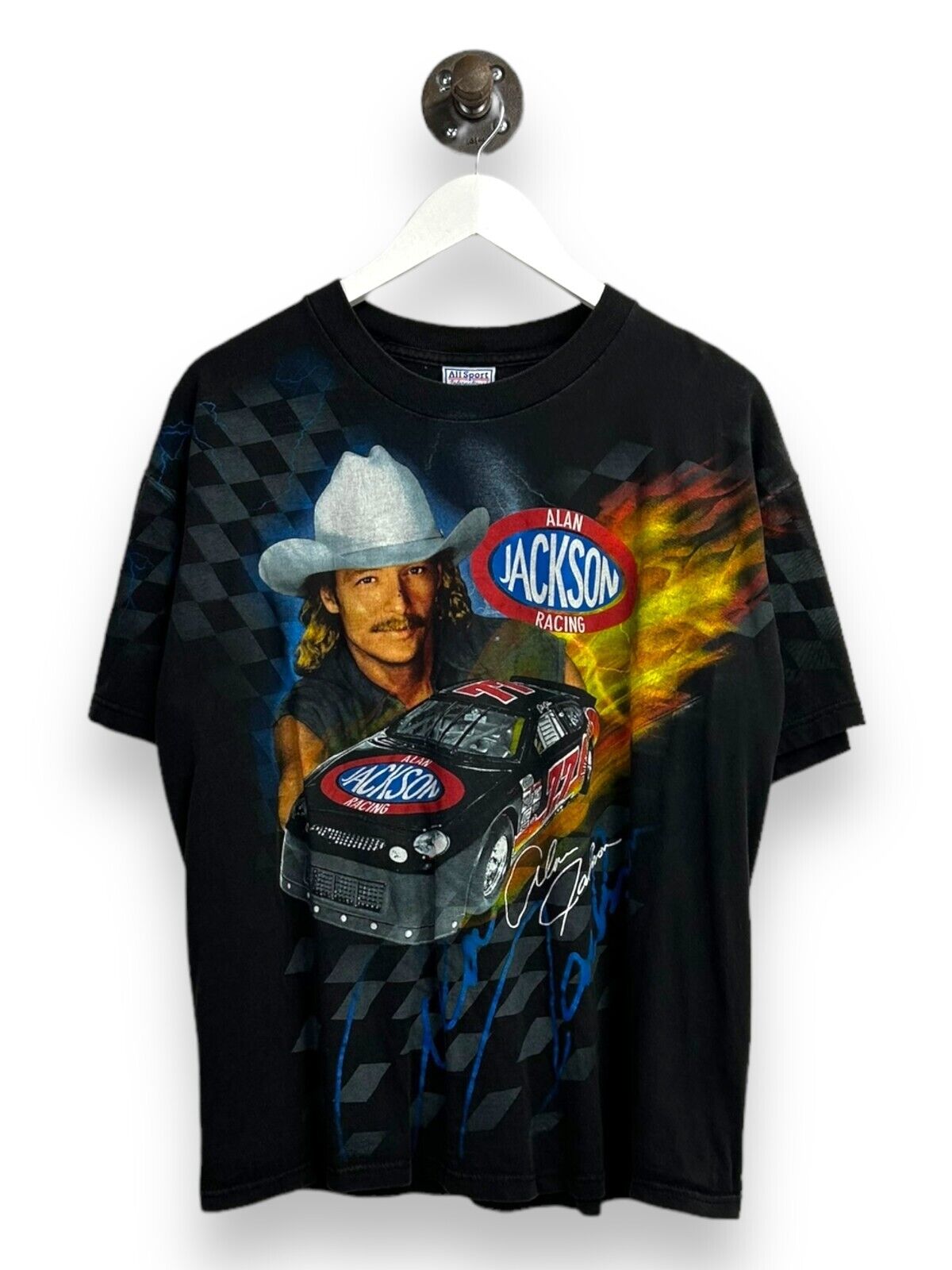 Vintage 1999 Alan Jackson Racing Country Music Graphic T-Shirt Size Large 90s