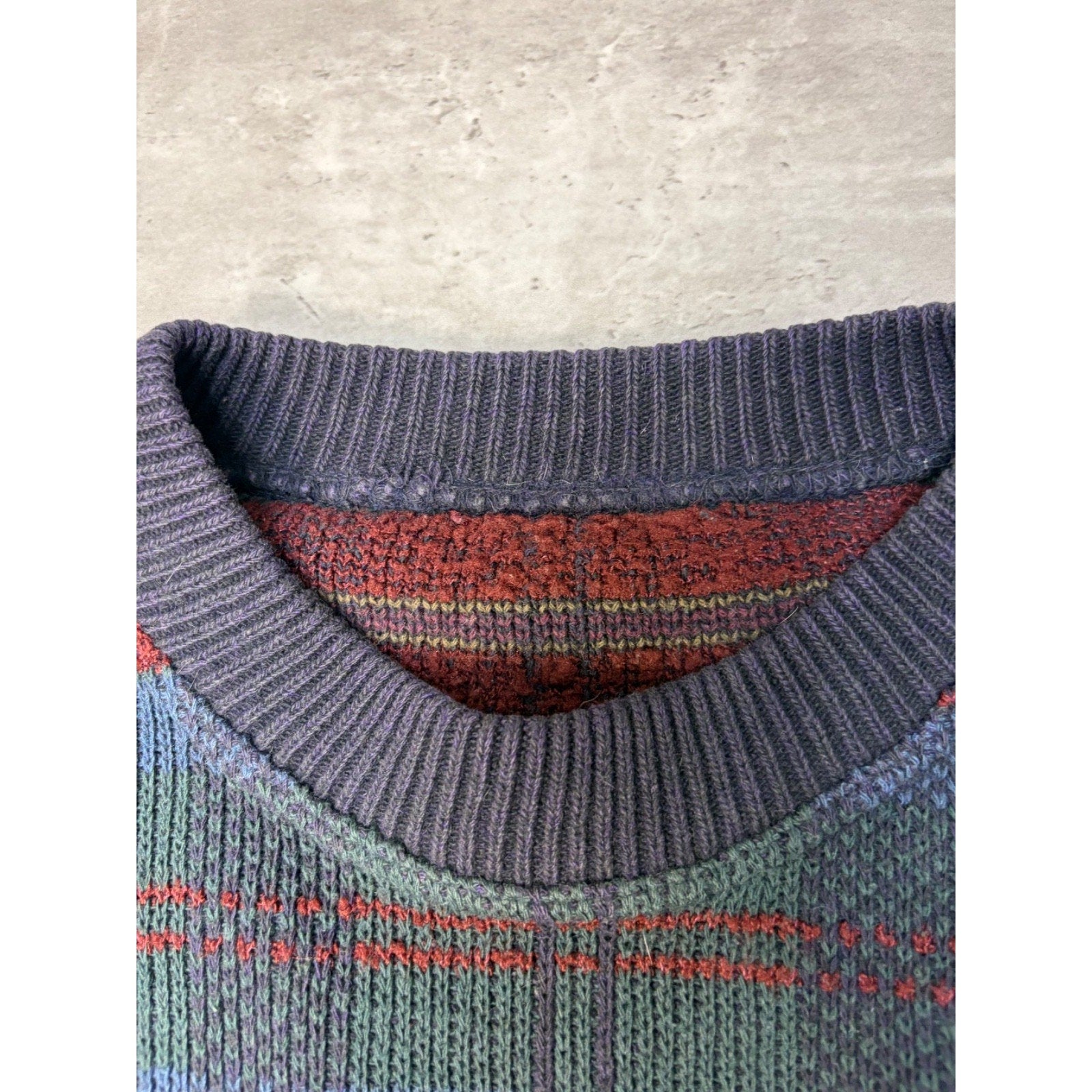 Vintage 90s Plaid Print Pullover Knit Sweater Size 2XL