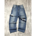 Vintage Y2K Womens Phat Farm Embroidered Spellout Medium Wash Denim Pants