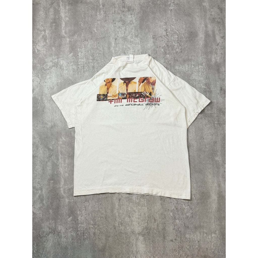 Vintage 2003 Tim McGraw One Band Tour Country Music T-Shirt Size Large White