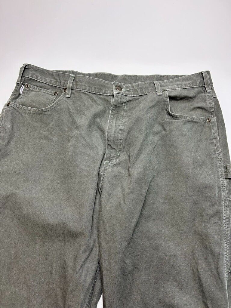 Vintage Carhartt Loose Fit Canvas Workwear Carpenter Pants Size 40 Green